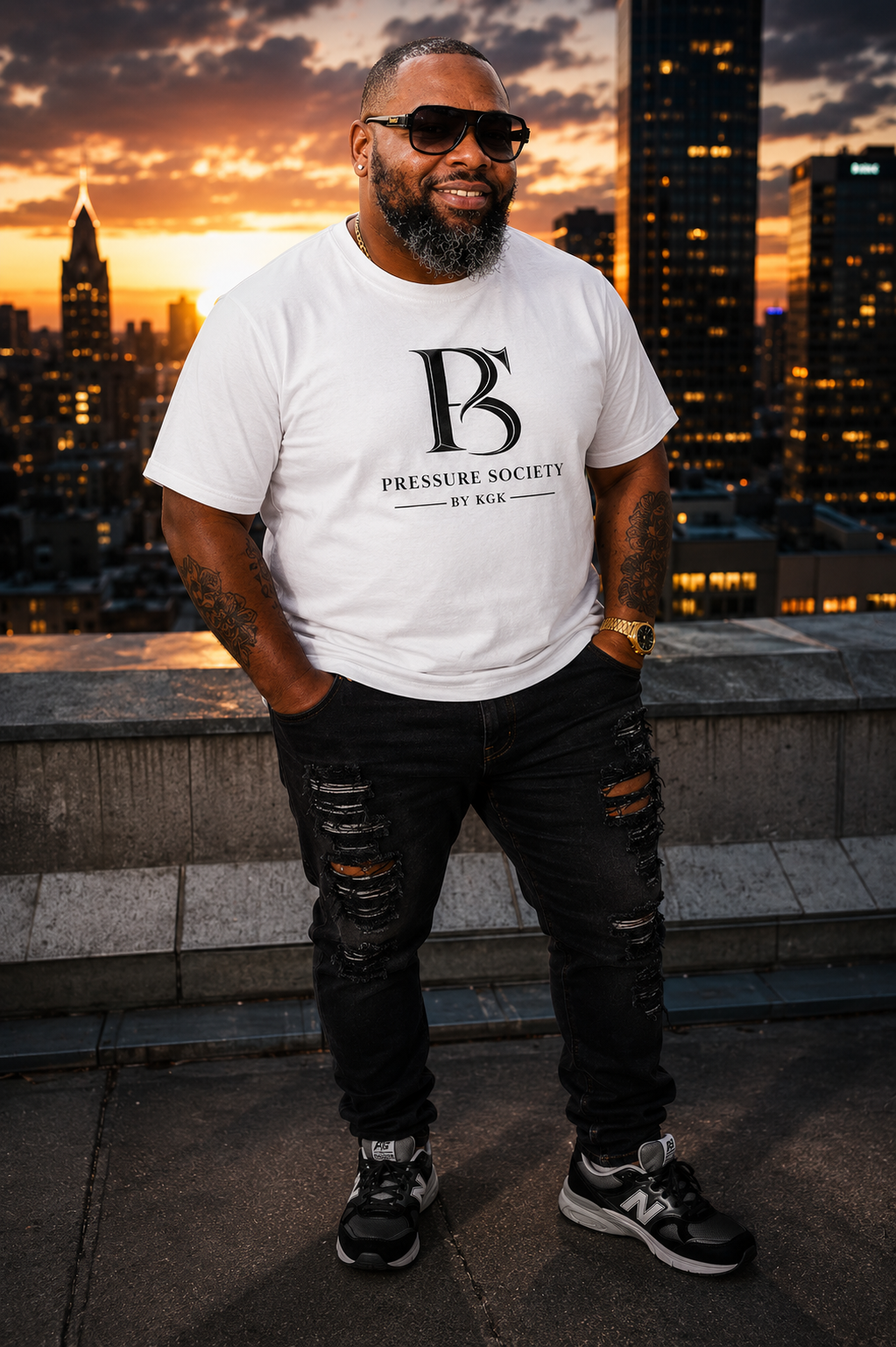 Pressure Society Logo Tee — Signature Mens Monogram T‑Shirt